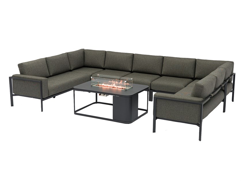 Brisbane U-Shape Sofa Set with Rectangle Firepit Table Alternative Image