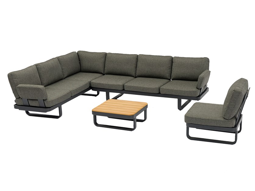 Montpellier L-Shape Sofa Set with Square Teak Coffee Table Alternative Image