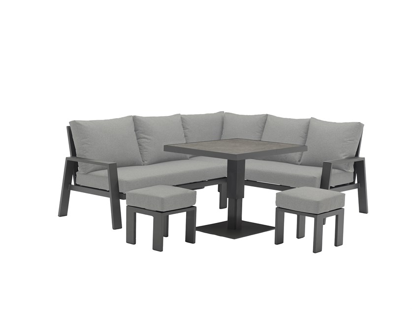 Pienza Corner Sofa with Mini Piston Adjustable Table & 2 Stools Alternative Image