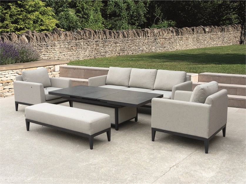 Verona Fawn 3 Seater Sofa with Piston Adjustable Table, 2 Armchairs & Bench Alternative Image