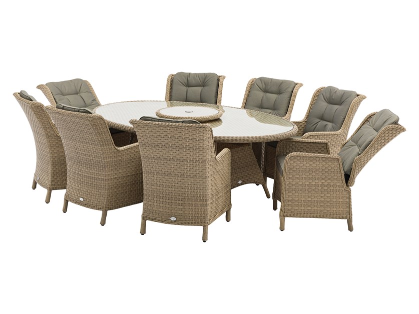 Blenheim Rattan 8 Seat Elliptical Dining Set (including 2 Recliners) with Lazy Susan Alternative Image