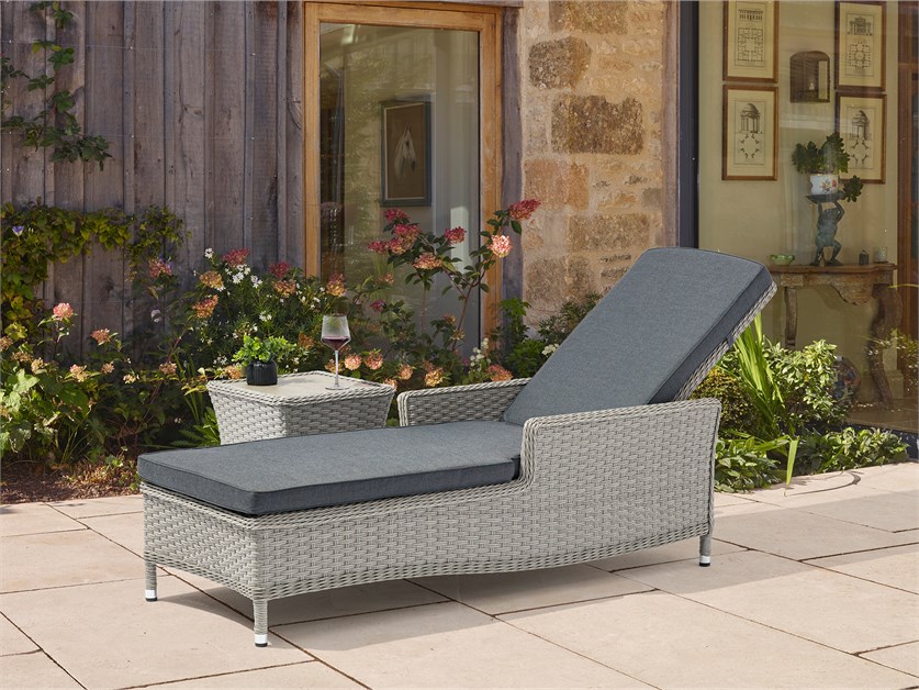 Wentworth Rattan Lounger with Side Table Alternative Image