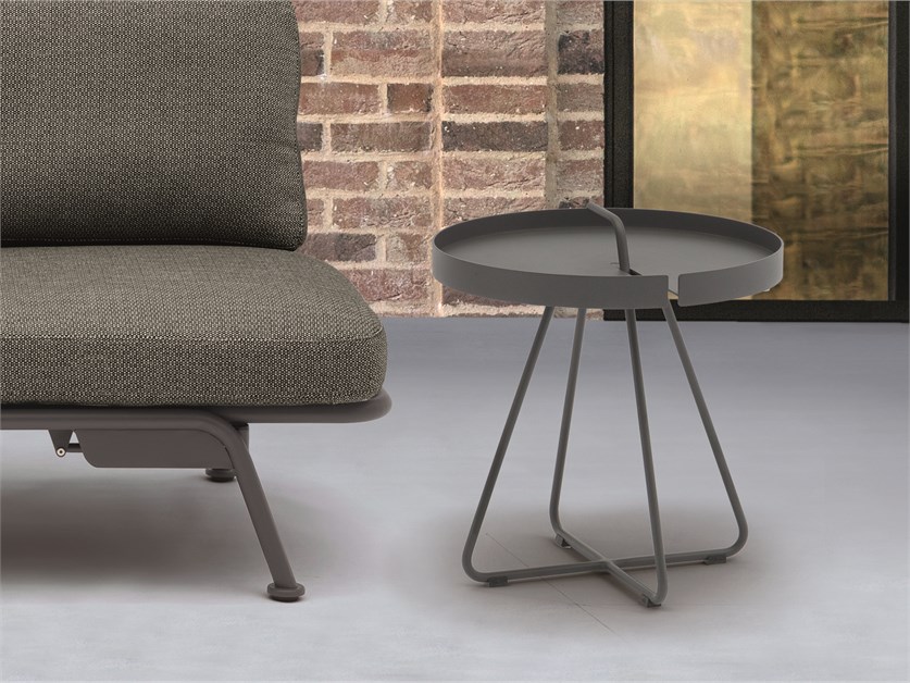 Byron Charcoal Side Tray Table With Removable Top