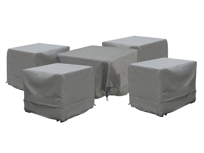 Kingscote Square Firepit Table & 4 Armchairs Set Covers
