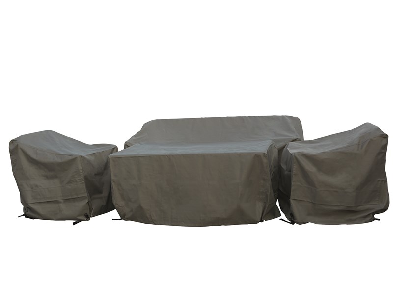 Rattan 3 Seater Sofa, 2 Sofa Chairs & Dual Height Table Set Covers