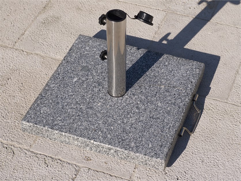 Granite Parasol Base (25kg) with 2 Wheels & Handle
