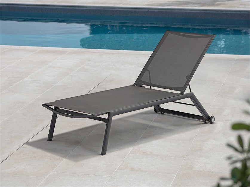 Maya Charcoal Lounger with Wheels