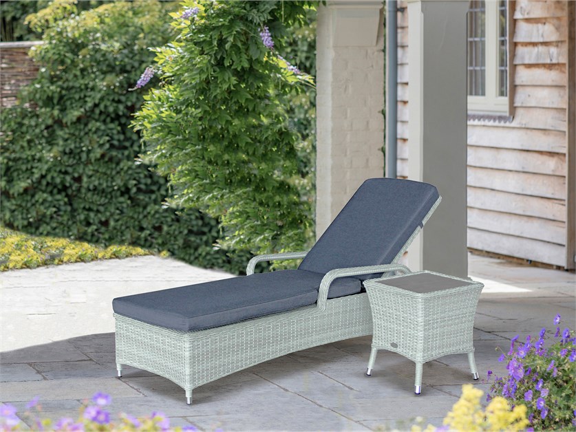 Cherington Cloud Rattan Lounger with Side Table