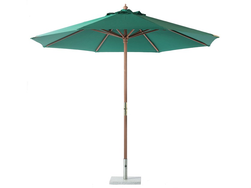 Wooden Hunter Green 2.5m Round Parasol with Rope Pulley - Cover & Base Not Included