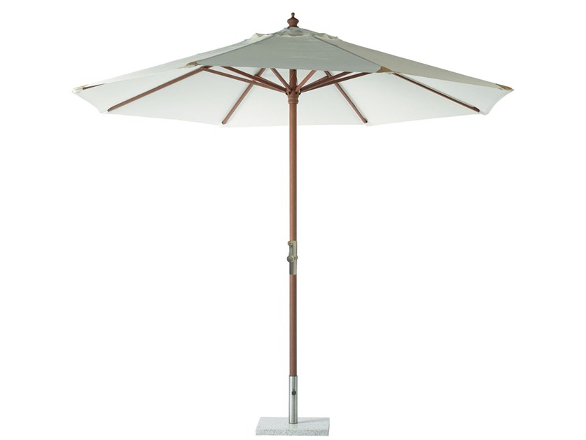 Wooden Natural 3.0m Round Parasol with Crank Handle - Cover & Base Not Included