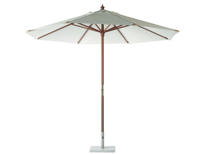 Wooden Natural 2.5m Round Parasol with Rope Pulley - Cover & Base Not Included