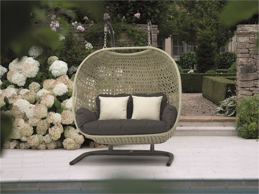 Chedworth Dove Grey Rattan Double Cocoon