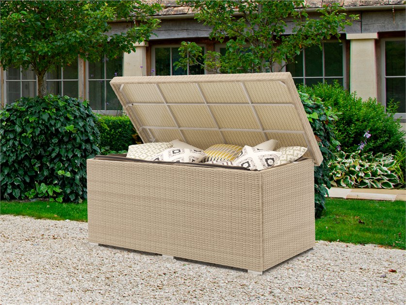 Kingscote Nutmeg Rattan Large Cushion Box with Liner