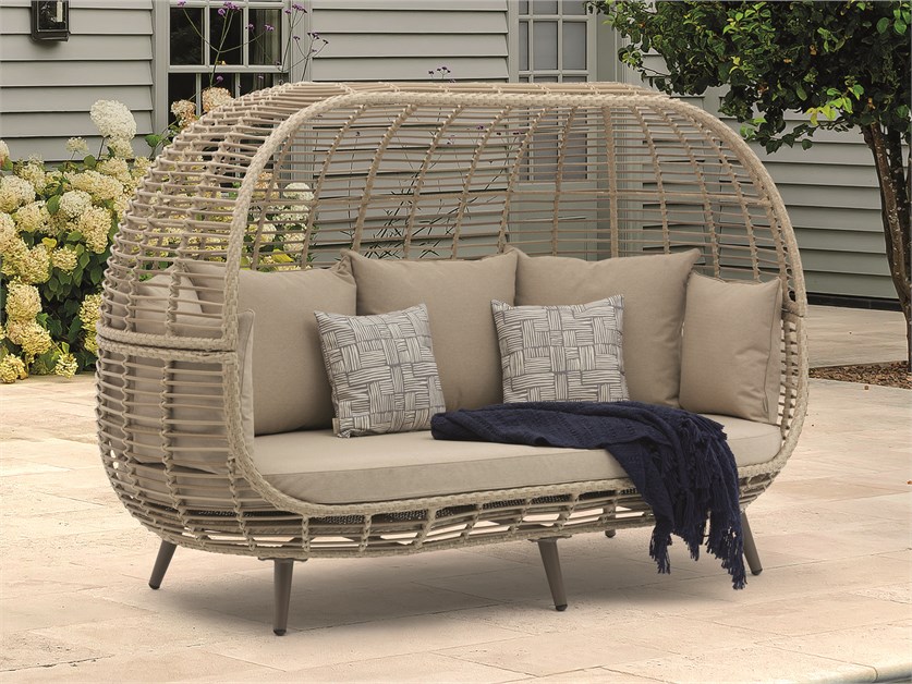 Chedworth Sandstone Rattan Open Weave Triple Standing Cocoon