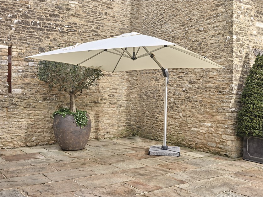 Chichester Ecru 3.0m x 3.0m Square Cantilever Parasol & Cover - Without Base