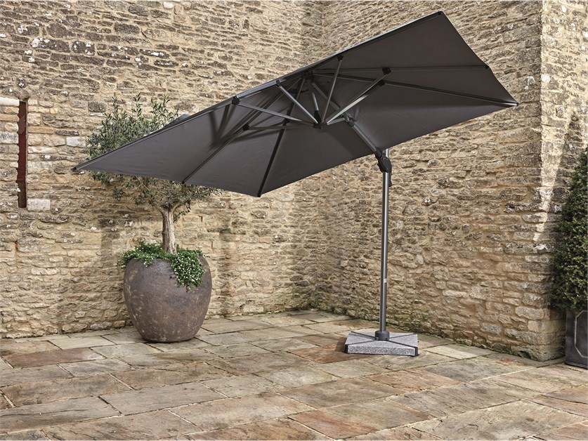 Chichester Grey 3.0 x 3.0m Square Cantilever Parasol & Cover - Without Base