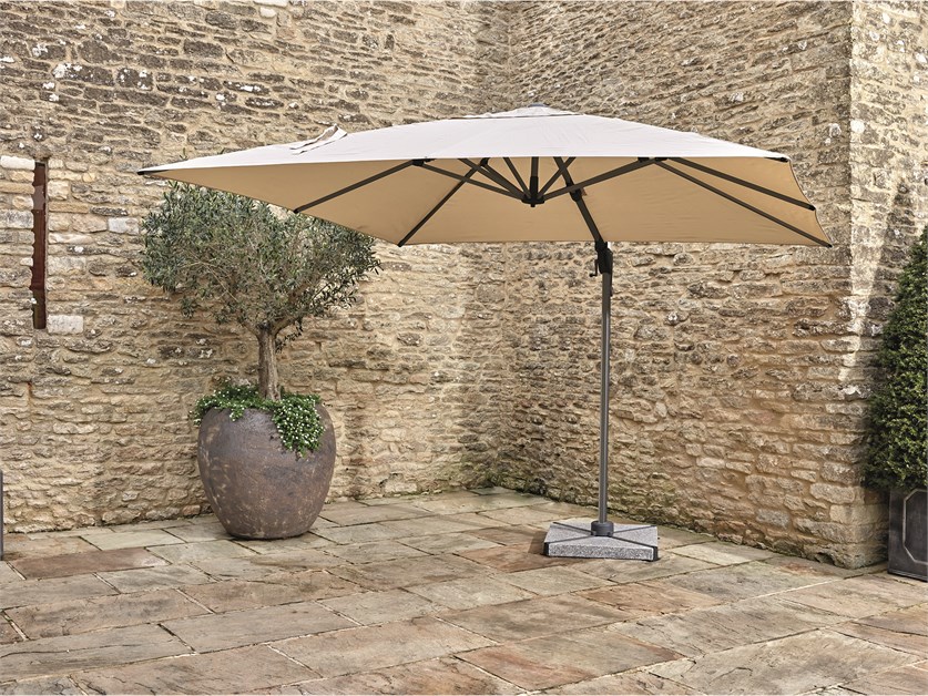 Chichester Sand 3.0 x 3.0m Square Cantilever Parasol & Cover - Without Base