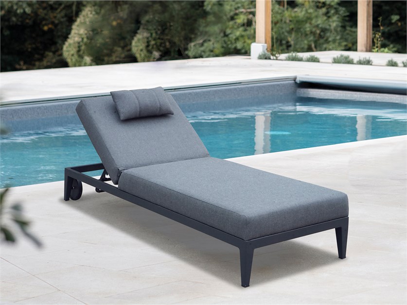 Verona Charcoal Lounger with Wheels