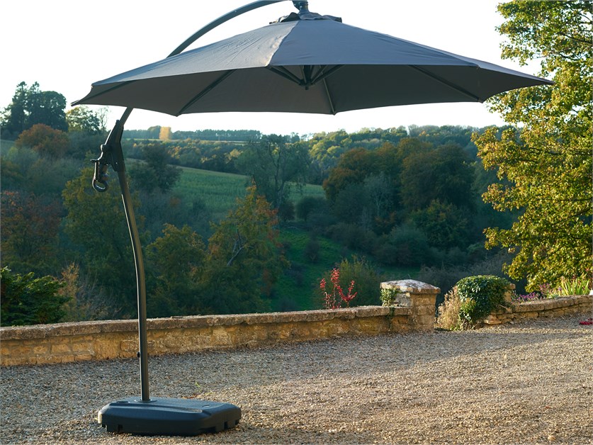 Gloucester Grey Cantilever Parasol with Cover and Base