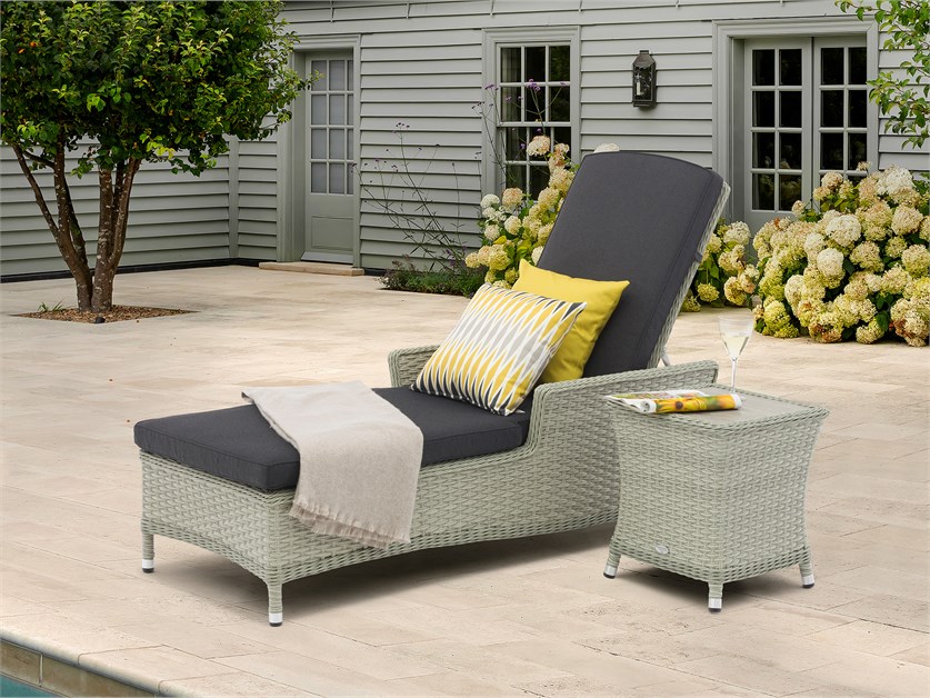 Chatsworth Rattan Lounger with Side Table