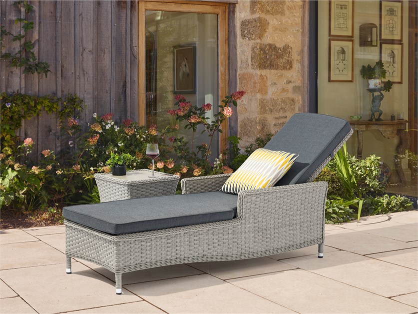 Wentworth Rattan Lounger with Side Table