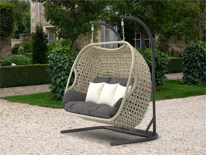 Chedworth Dove Grey Rattan Triple Hanging Cocoon Alternative Image