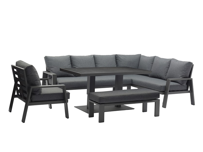 Amsterdam L-Shape Sofa with Rectangle Piston Adjustable Height Table, Bench & Chair Alternative Image