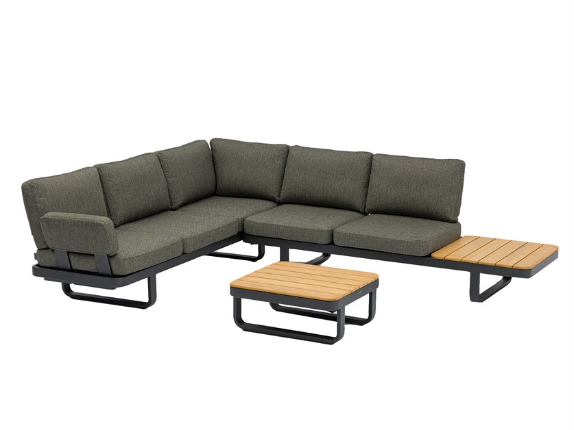 Montpellier L-Shape Lounge Set With Teak Side & Coffee Table Alternative Image