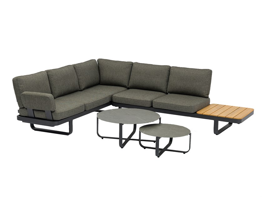 Montpellier L-Shape Lounge Set With Side & Duo Coffee Tables Alternative Image