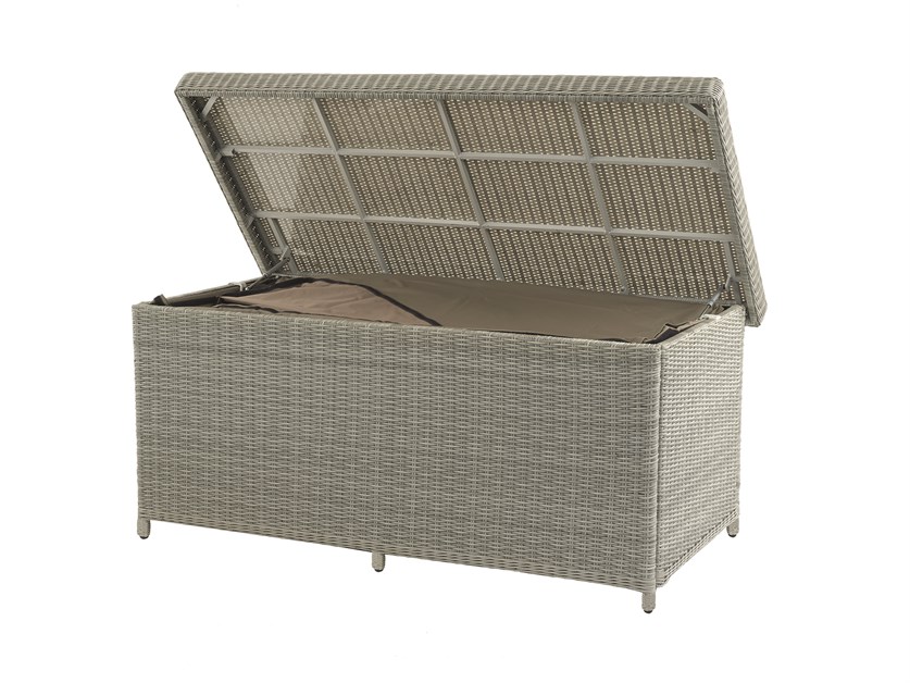 Chedworth Dove Grey Rattan Large Cushion Box with Liner
