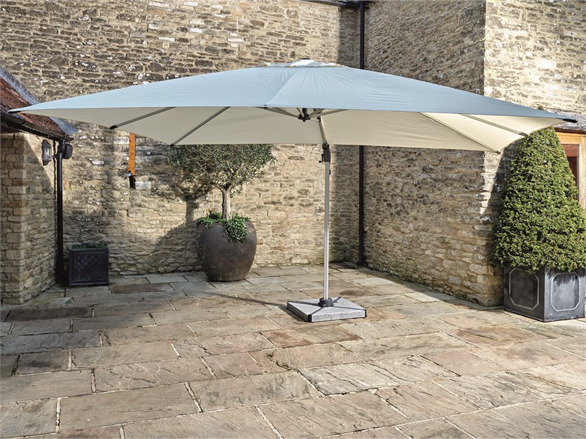 Chichester Ecru 4.0m x 3.0m Rectangle Cantilever Parasol & Cover - Without Base